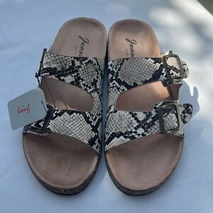 Jeossy adjustable snake skin slide sandals women’s size 7-7.5 summer comfort